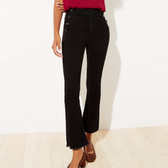 Loft Sailor Style Flare Crop Jeans In 
